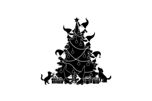 Black Silhouette of a Christmas Tree: A Versatile Illustration for Seasonal Branding