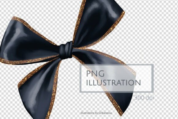 Black Silk Bow PNG for Elegant Illustrations