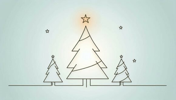 Bright Christmas Trees: A Vibrant Illustration for Seasonal Branding
