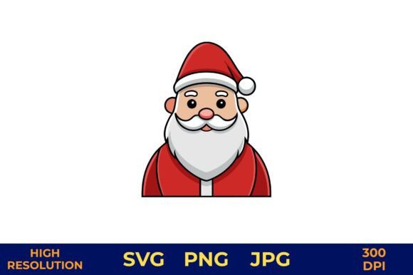 Cartoon Santa Claus Face Vector Art: A Versatile Illustration for Content Creators
