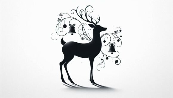 Christmas Bells Reindeer Illustrations: A Festive Graphic Design Asset for Marketers