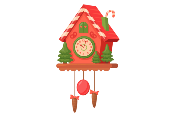 Christmas Clock Illustrations: A Vintage Touch for Holiday Branding