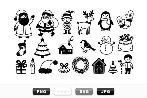 Christmas Holiday Silhouette Set: A Visual Asset for Seasonal Content