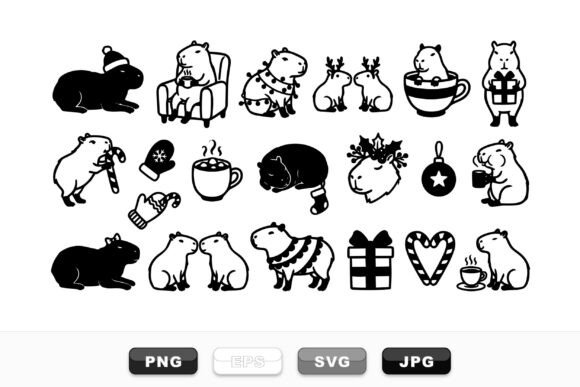 Cozy Winter Capybara Clipart Set: A Brand Designer’s Take on Illustrations for Seasonal Marketing