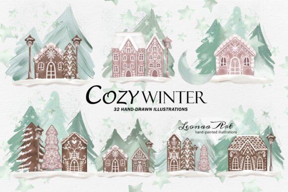 Cozy Winter Illustrations: A Versatile Graphic Design Asset for Handmade Creators