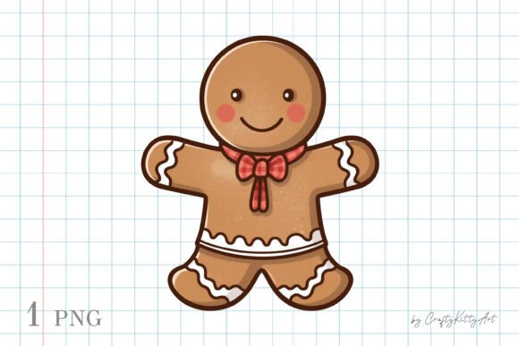 Cute Christmas Gingerbread Man PNG Art: A Versatile Illustration for Seasonal Content
