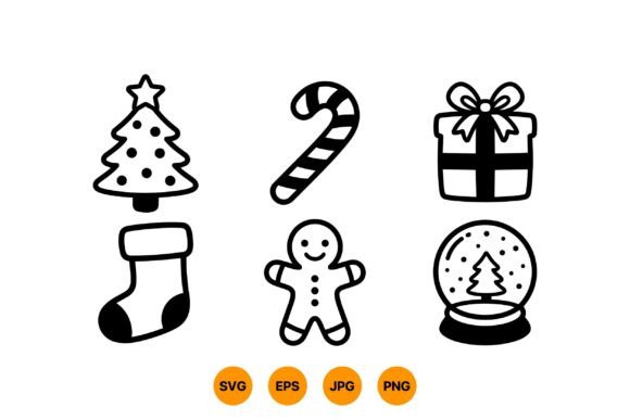 Cute Christmas SVG Icons Pack: A Polished Graphic Design Asset for Content Creators
