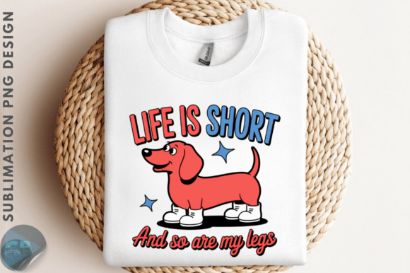 Dachshund Life is Short Quote PNG Design for Website and Editorial Use