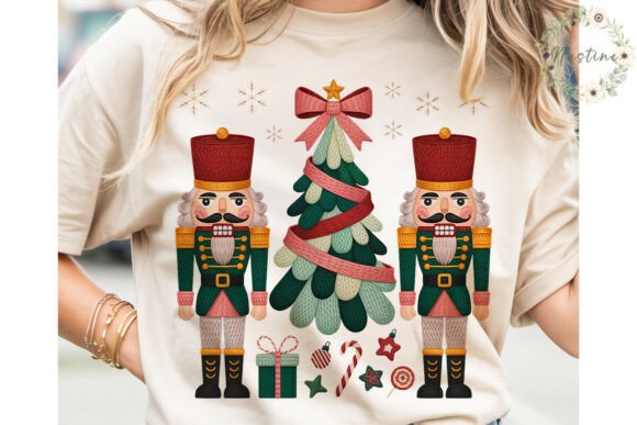 Embroidered Nutcracker Christmas PNG: A Festive Illustration for Creative Projects