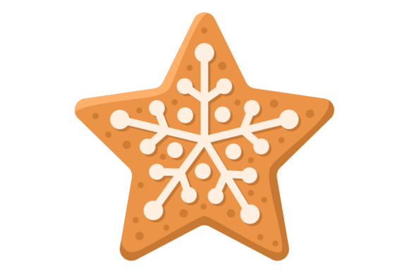 Gingerbread Star Shape Illustration for Festive Branding