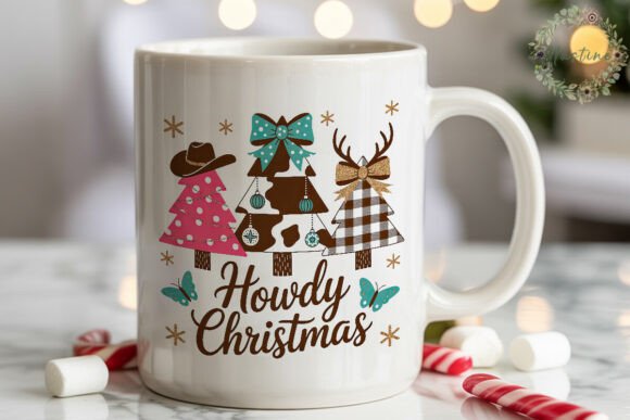 Howdy Christmas Trees Sublimation PNG for Seasonal Illustrations