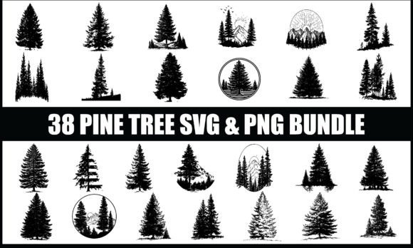 Pine Tree SVG PNG Bundle: A Versatile Illustrations Set for Content Creators
