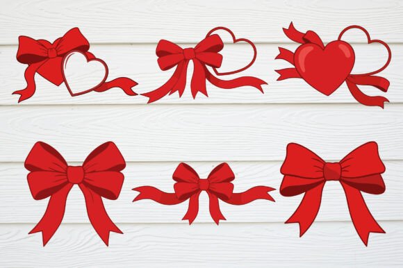 Red Bow SVG, Coquette Bow SVG Bundle for Brand Illustrations