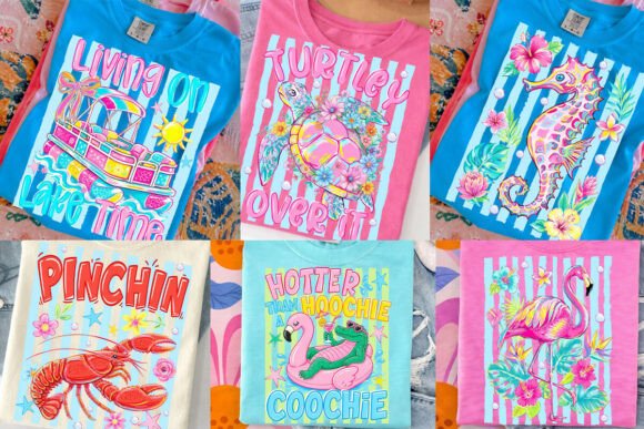 Striped Coastal Summer PNG Bundle for Marketing Illustrations