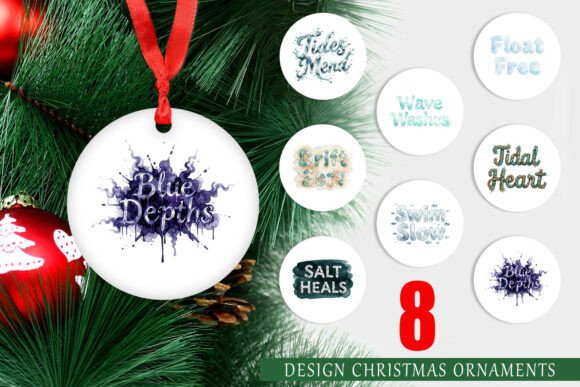 Tidal Blue Affirmations Ornament PNG Review for Real-Client Design Projects