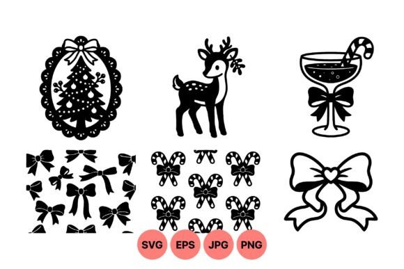Vintage Christmas Holiday Clipart: A Festive Graphic Design Asset for Local Business Branding