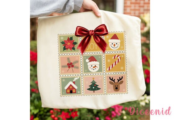 Vintage Christmas Stamps PNG Clipart: A Festive Illustration Boost for Content Creators