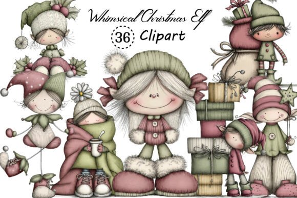 Whimsical Christmas Elf Clipart Bundle: A Freebie That Elevates Holiday Content